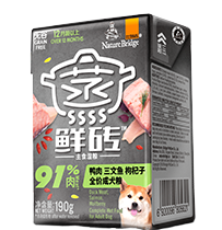 比瑞吉蒸鮮磚 全價成年期犬糧 鴨肉三文魚配方，添加枸杞子